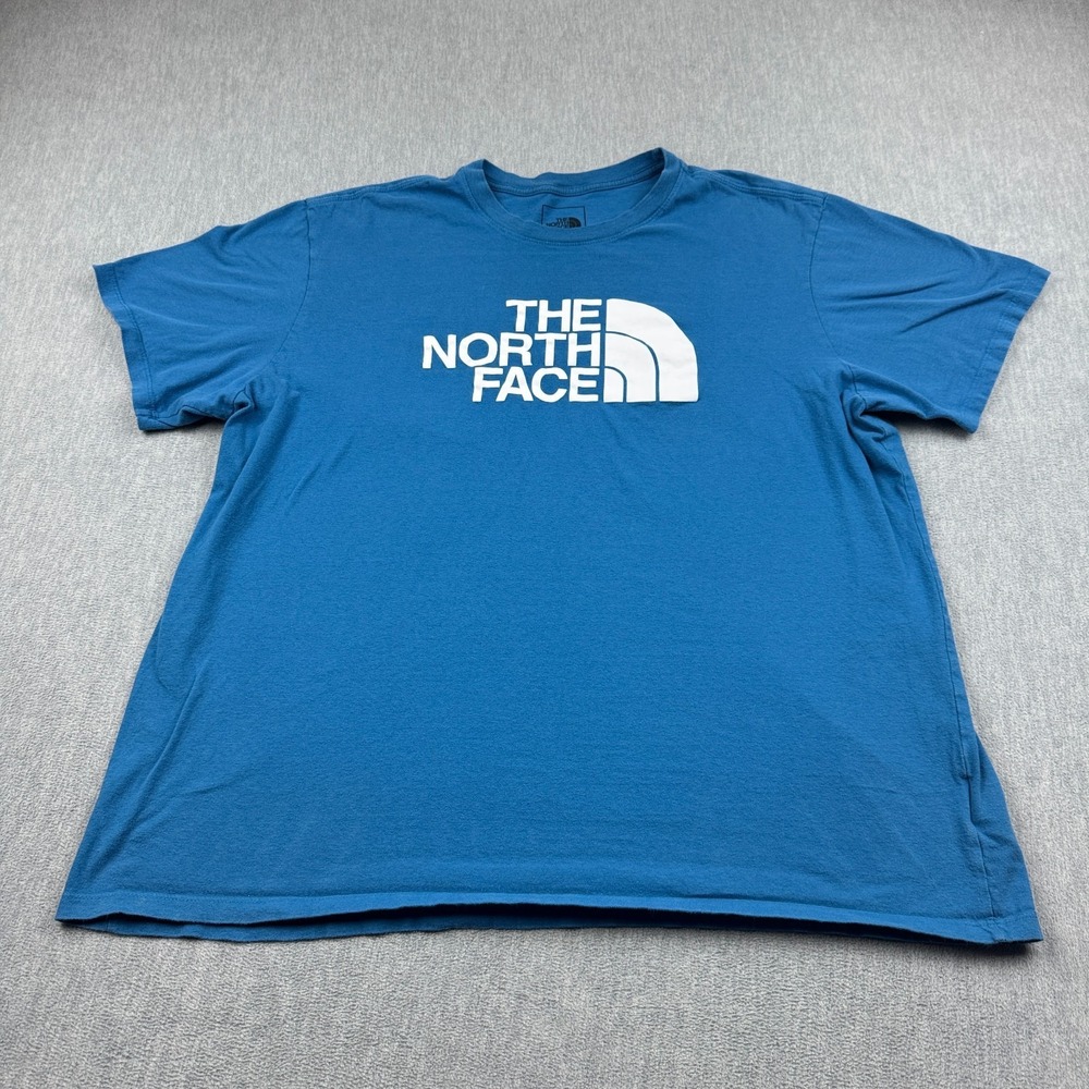 The North Face T Shirt Mens 2XL XXL Blue Easy Half Dome Short Sleeve Logo Tee